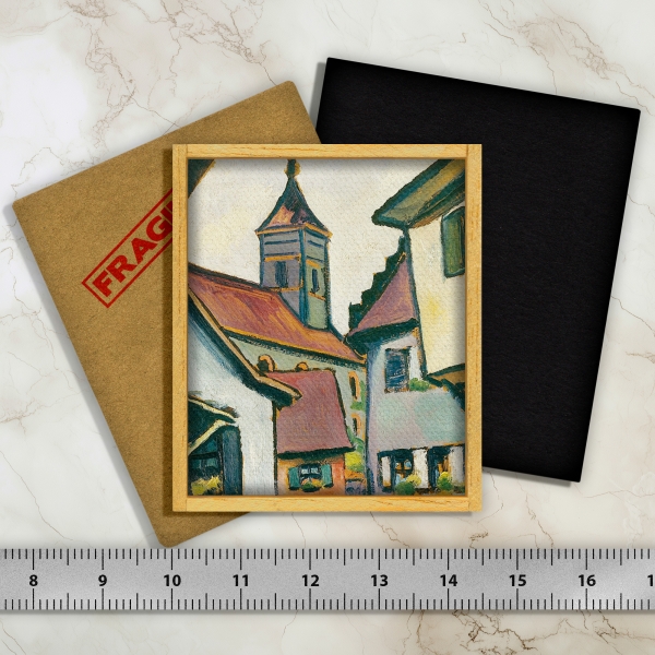 Rue de village avec église