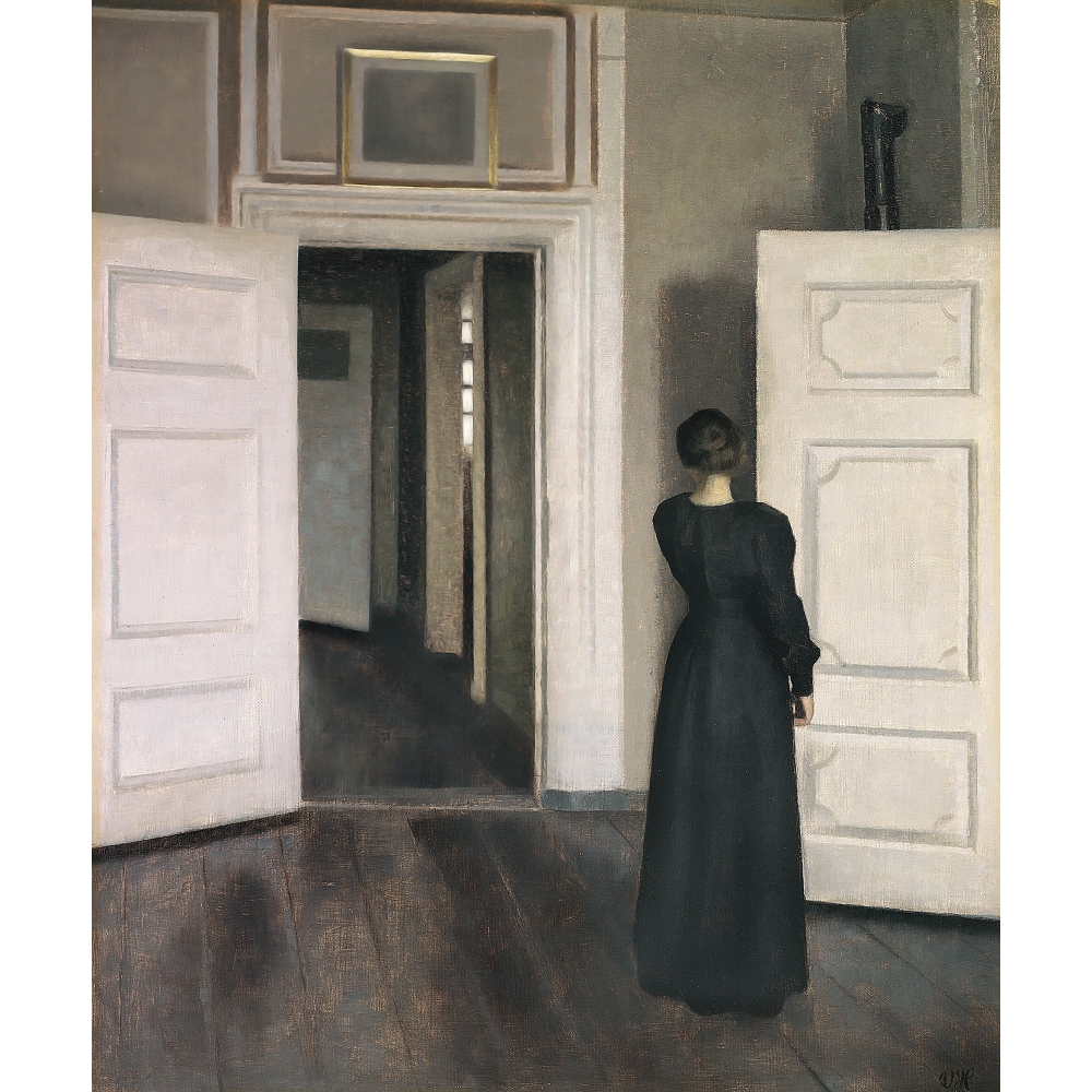 Femme en noir de dos